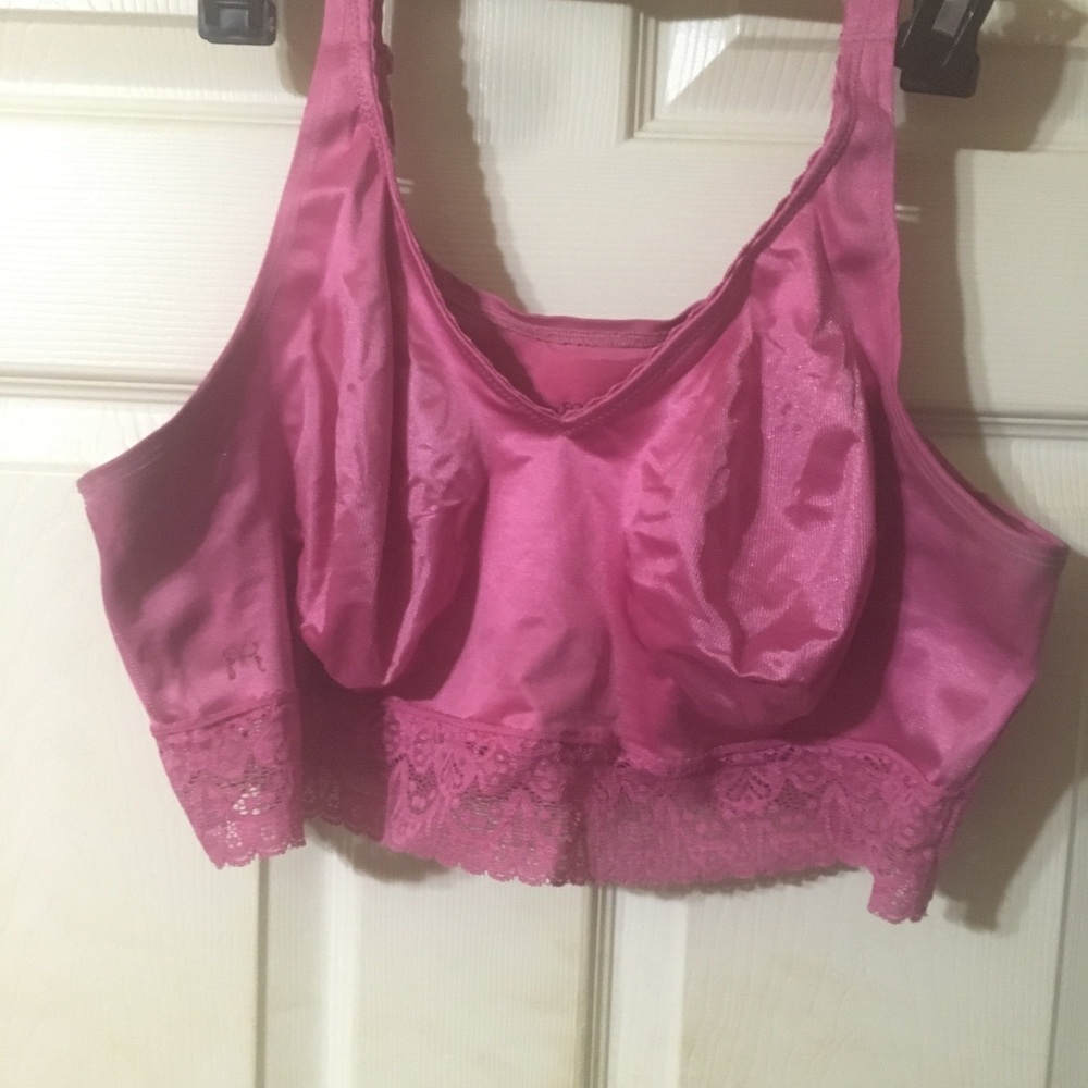 Ruby Ribbon Rose Pink Lace-Trim Bralette